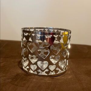 Bath & body works Silver Heart Cutout Candle Holder
